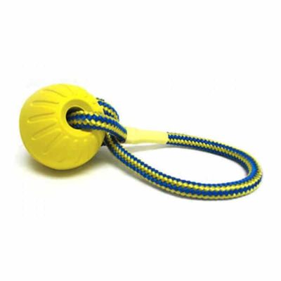 penová lopta Swing and Fling pre psov na hádzanie, aportovanie a preťahovanie sa s lanom Gappay