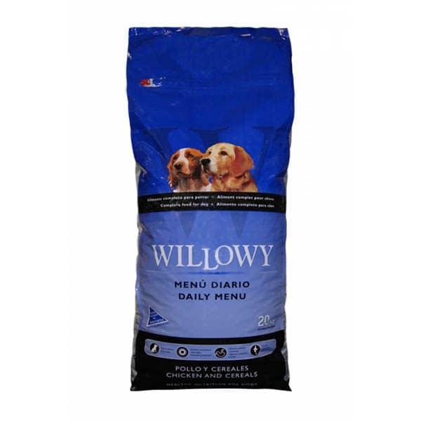 Willowy Daily Menu 20kg granulované krmivo pre psy stredného až veľkého plemena vhodné pri bežnej záťaži s príchuťou kuracieho mäsa
