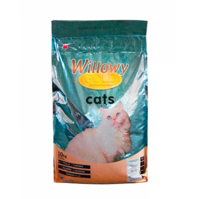 vrece granúl pre mačky Willowy gold cats, balenie 10 kg, prémiové krmivo za dobrú cenu
