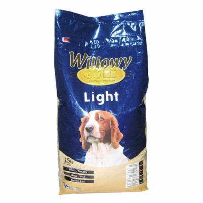 Vrece granúl pre psov Willowy Gold , balenie 15 kg, superprémiové krmivo pre psov so sklonom k obezite