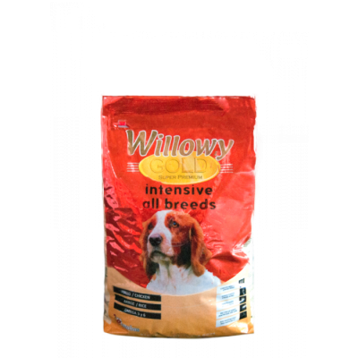 Krmivo Willowy Gold Intensive 15kg pre psov vo vysokej záťaži s doplnkom chondroitín sulfátu na zlepšenie odolnosti a pružnosti chrupaviek.