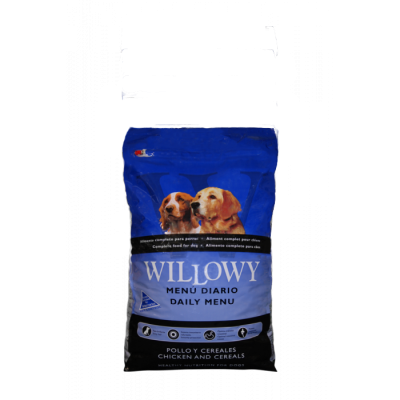 Willowy Daily Menu 4kg granulované krmivo pre psy stredného až veľkého plemena vhodné pri bežnej záťaži s príchuťou kuracieho mäsa